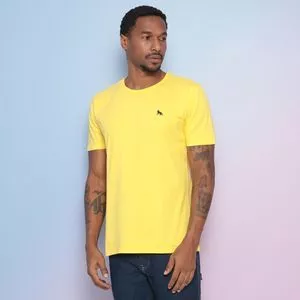 Camiseta Com Bordado<BR>- Amarela<BR>- Acostamento