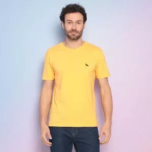 Camiseta Com Bordado<BR>- Amarela<BR>- Acostamento