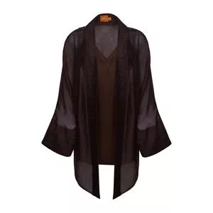 Kimono Amplo<BR>- Marrom Escuro