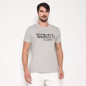 Camiseta Von Dutch®<BR>- Cinza Claro