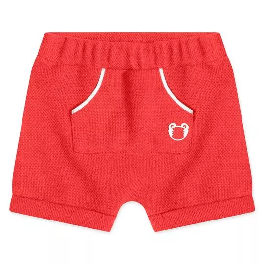 Short Com Bolso- Vermelho