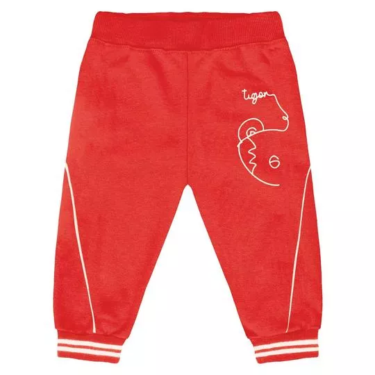 Calça Jogger Tigor®- Vermelha & Branca