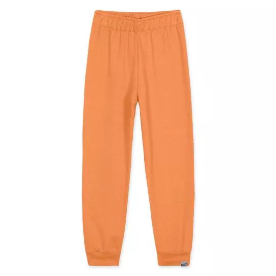 Calça Jogger Com Tag- Laranja Claro