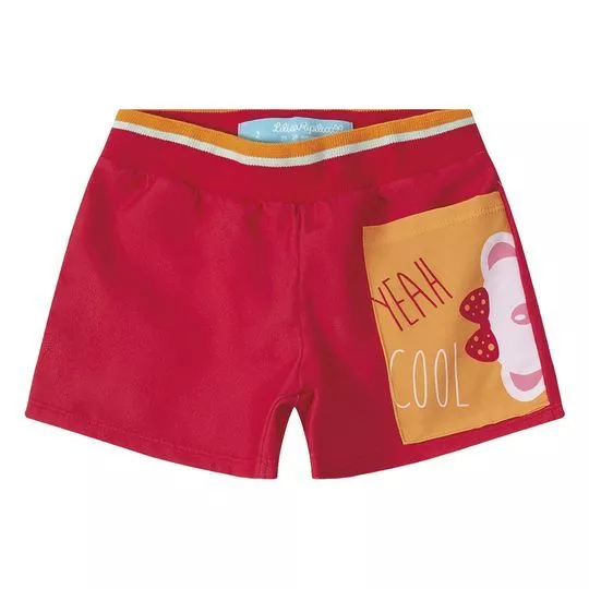 Short Infantil Yeah- Vermelho & Laranja