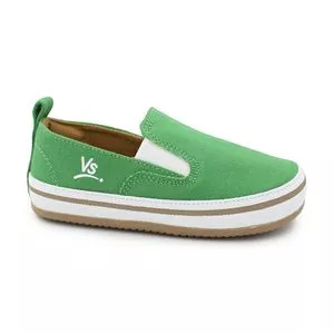 Slip On Com Recortes<BR>- Verde & Branco<BR>- Blue Infantil