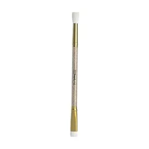 Dual-Ended Brush<BR>- Dourado & Branco<BR>- 18cm