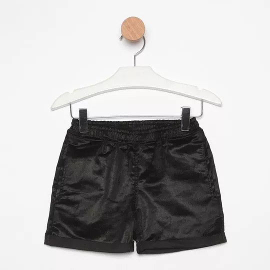 Short Em Cotelê- Preto- MiniTips