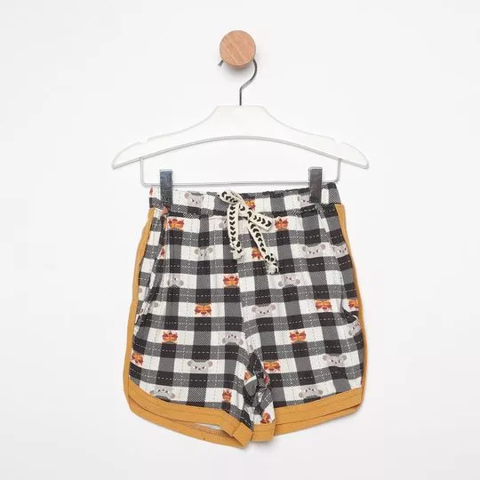 Short Xadrez- Cinza & Preto- MiniTips