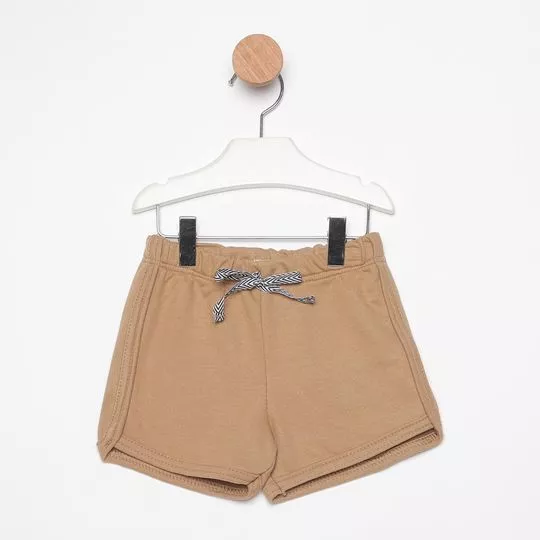 Short Com Recortes.- Marrom Claro- MiniTips