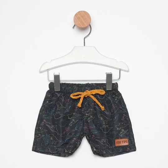 Short Dinossauros- Preto & Azul- MiniTips