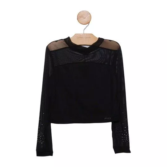 Blusa Em Tule- Preta