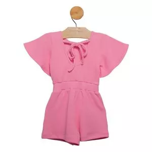 Vestido Com Babados<BR>- Rosa<BR>- Gabriela Aquarela