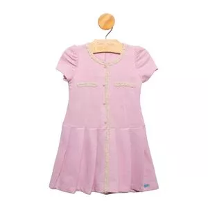 Vestido Com Recortes<BR>- Rosa Claro<BR>- Gabriela Aquarela