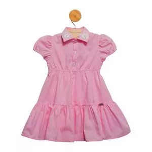 Vestido Com Recortes<BR>- Rosa<BR>- Gabriela Aquarela