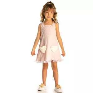 Vestido Texturizado<BR>- Rosa Claro<BR>- Gabriela Aquarela