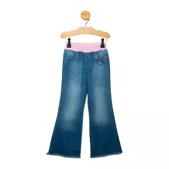 Calça Jeans Flare- Azul Escuro- Gabriela Aquarela