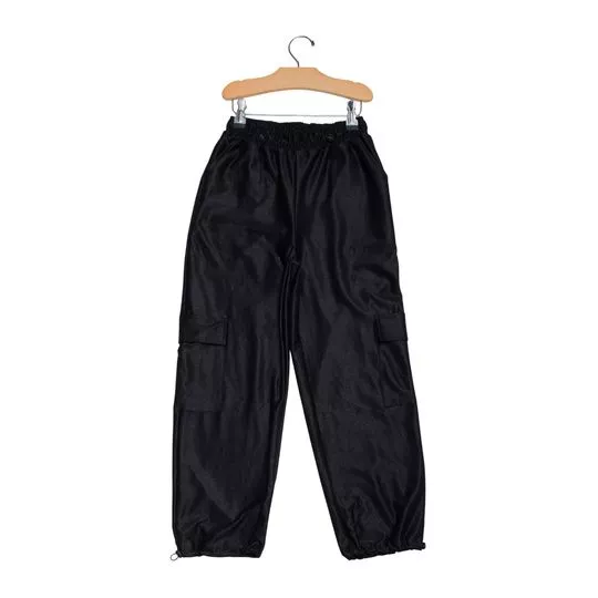 Calça Jogger Texturizada- Preta- Gabriela Aquarela