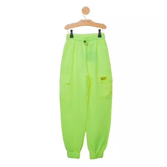 Calça Jogger Com Bolsos- Amarelo Neon- Gabriela Aquarela