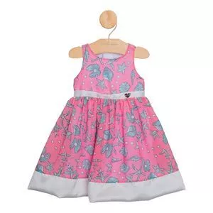 Vestido Fundo Do Mar<BR>- Rosa & Azul Claro<BR>- Gabriela Aquarela