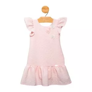 Vestido Texturizado<BR>- Rosa Claro<BR>- Gabriela Aquarela