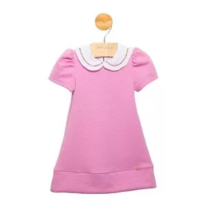 Vestido Texturizado<BR>- Rosa<BR>- Gabriela Aquarela