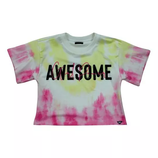 Blusa Tie Dye- Off White & Pink- It's My Way