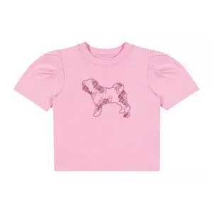 Blusa Cachorrinho<BR>- Rosa Claro & Bordô<BR>- Charpey