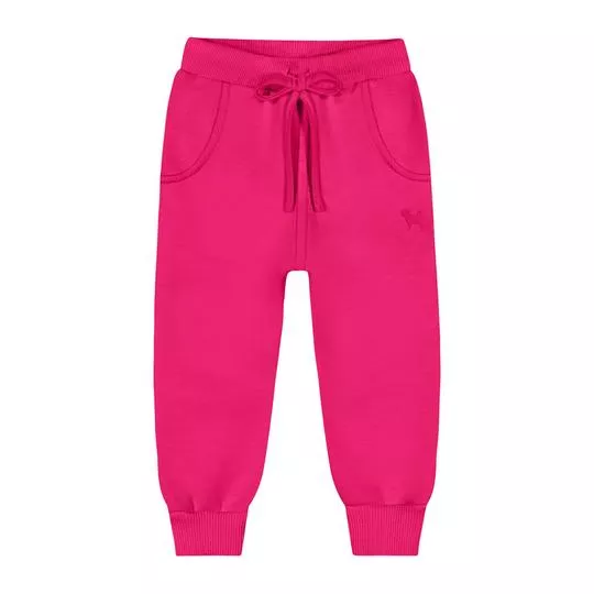 Calça Jogger Em Moletom- Pink