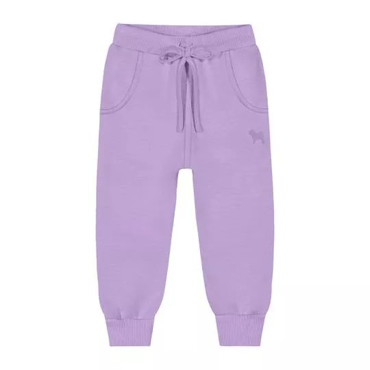 Calça Jogger Em Moletom- Lilás