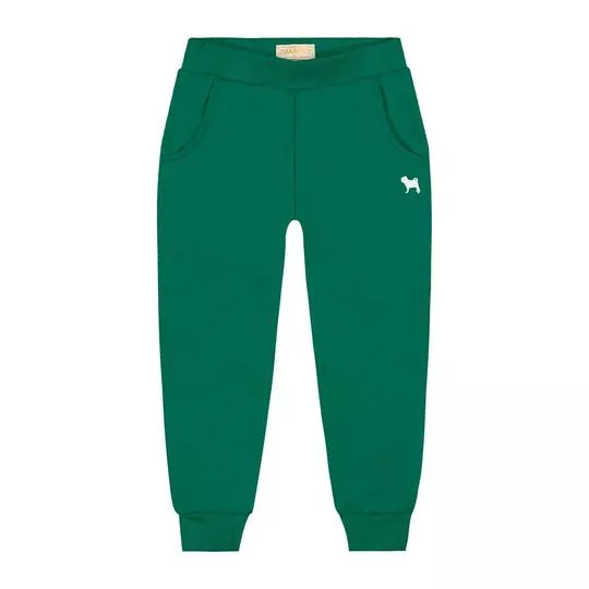 Calça Jogger Em Moletom- Verde Escuro