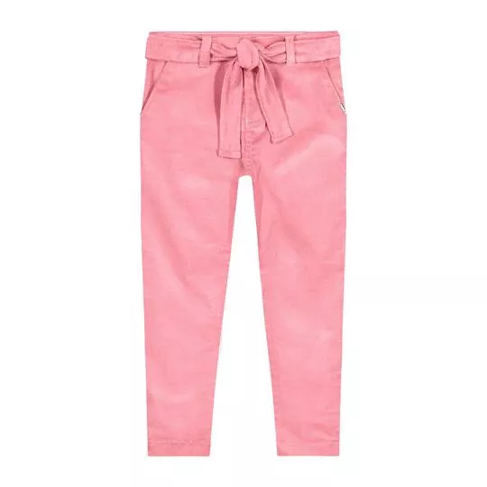 Calça Skinny Aveludada- Rosa