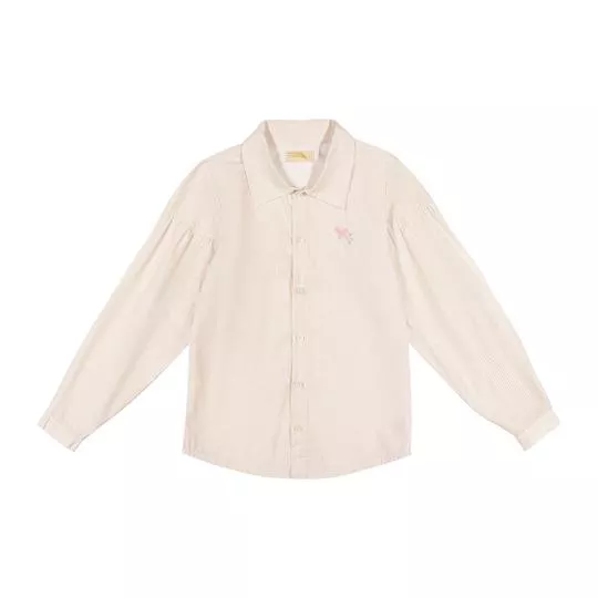 Camisa Listrada- Off White & Bege