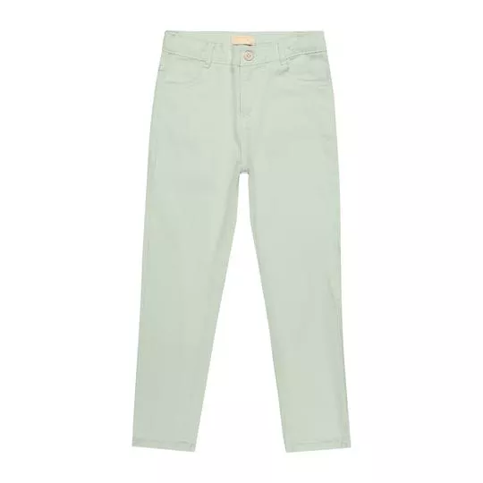 Calça Skinny Em Sarja- Verde Claro