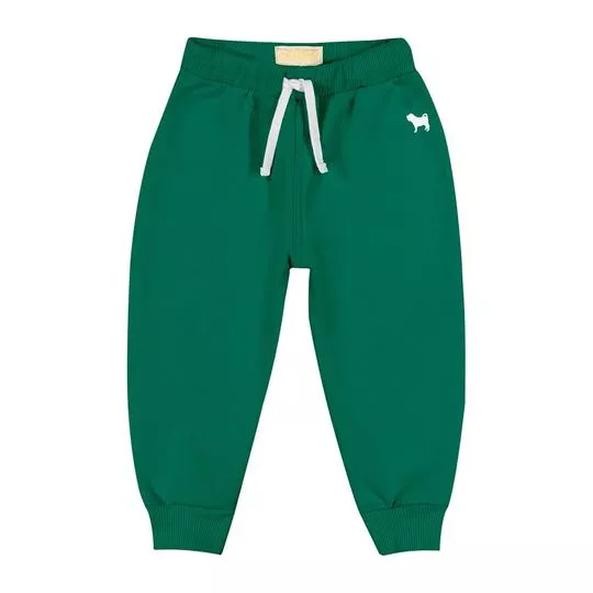 Calça Jogger Em Moletom- Verde Escuro