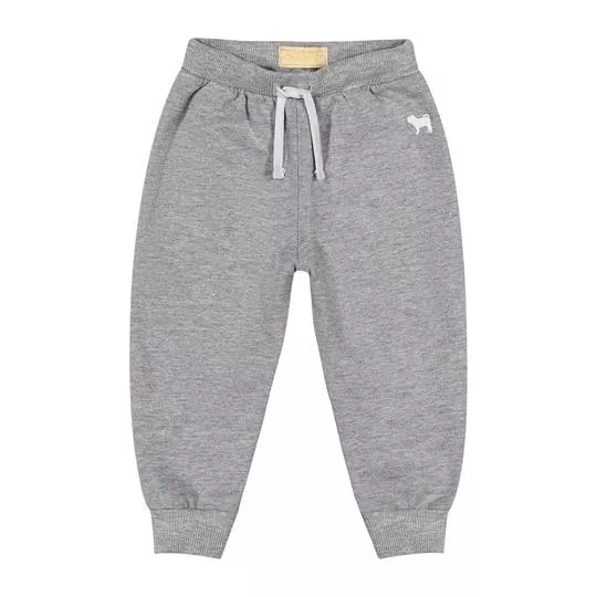 Calça Jogger Em Moletom Mescla- Cinza