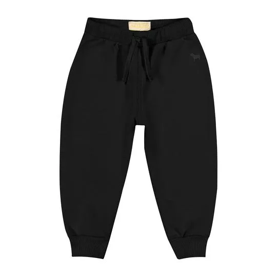 Calça Jogger Em Moletom- Preta