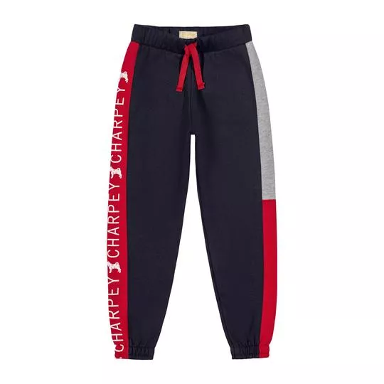 Calça Jogger Em Moletom- Azul Marinho