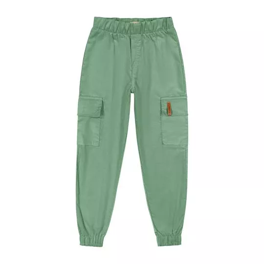 Calça Cargo Aveludada- Verde Claro