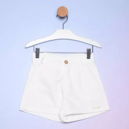 Short Com Recortes- Off White- Luluzinha