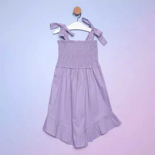 Vestido Com Recortes- Lilás- Luluzinha