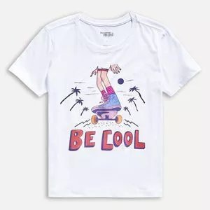 Camiseta Be Coll<BR>- Branca & Vermelha