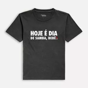 Camiseta Hoje É Dia De Samba<BR>- Preta & Branca