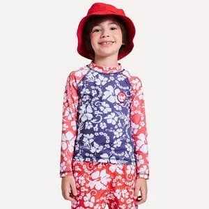 Camiseta Floral<br /> - Azul Escuro & Branca