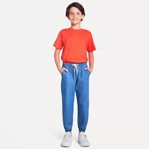 Calça Jogger Com Tag<BR>- Azul