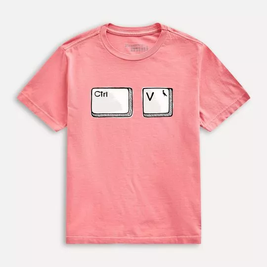 Camiseta Ctrl V- Rosa & Branca