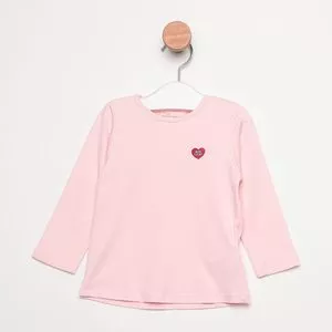 Blusa Coração<BR>- Rosa Claro & Vermelha<BR>- Mon Sucré