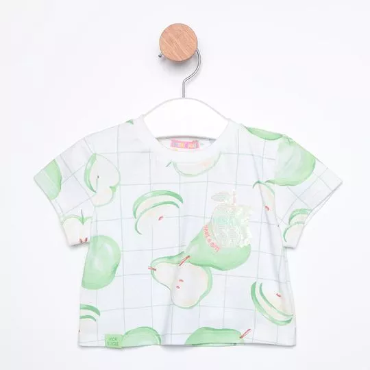 Blusa Pêra- Off White & Verde