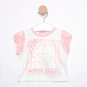 Camiseta Bandana<BR>- Rosa & Branca