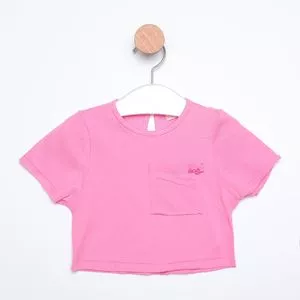 Blusa Com Bolso<BR>- Rosa