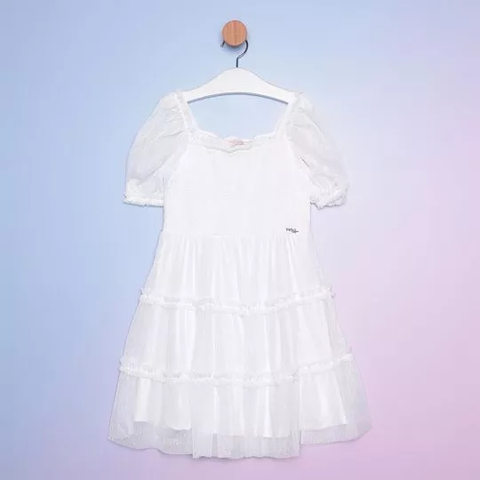 Vestido Com Recortes- Branco- Mon Sucré